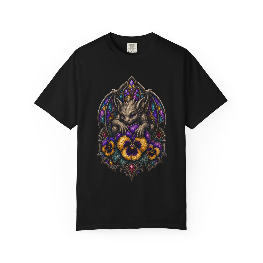 Stained Glass Pansy Gargoyle T-Shirt Graphic