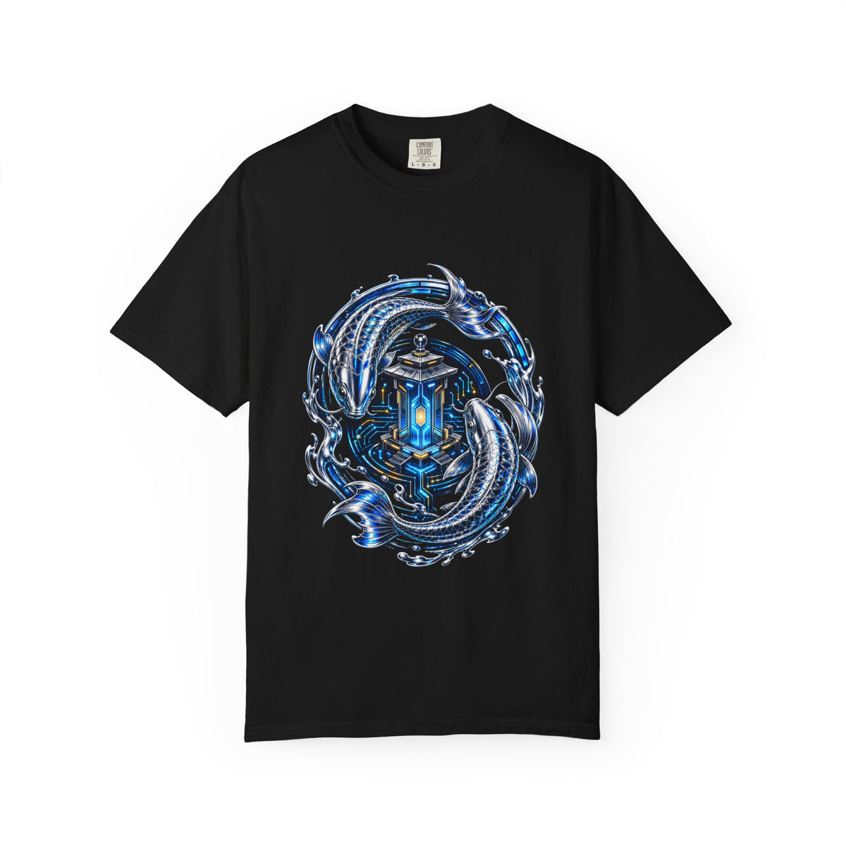 Chrome Koi Data Shrine T-Shirt Graphic
