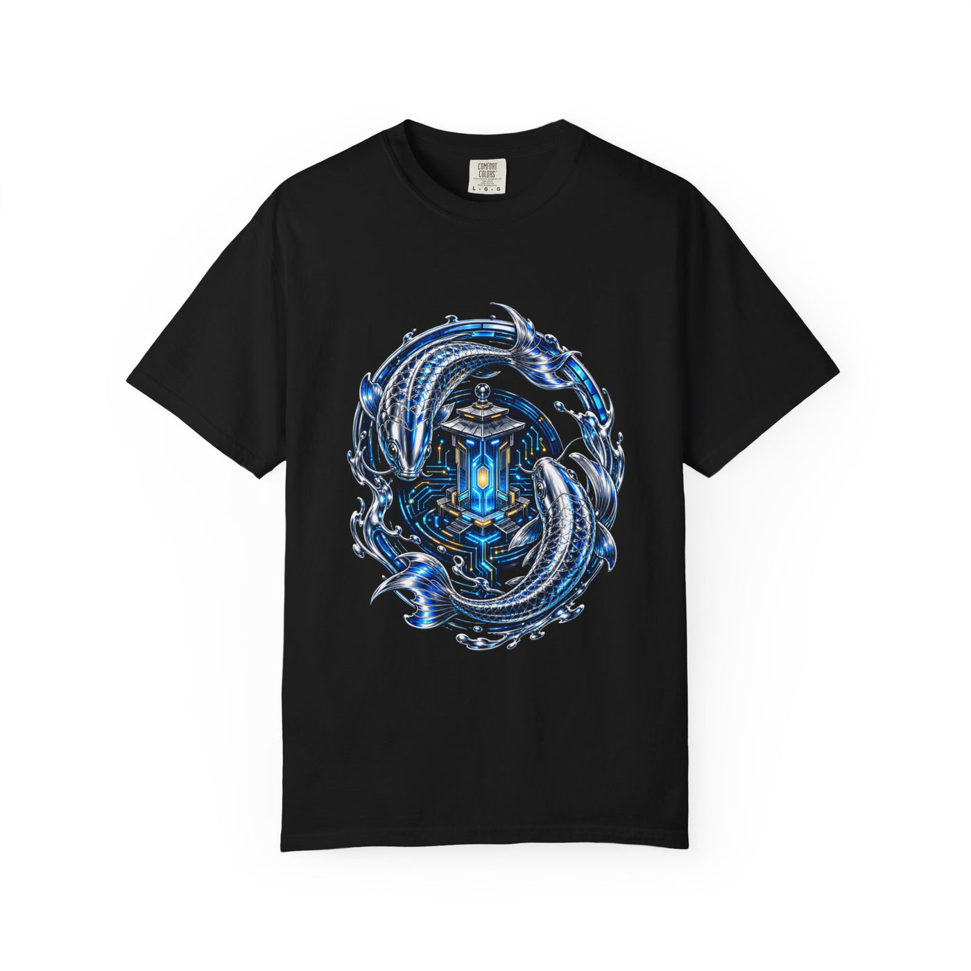 Chrome Koi Data Shrine T-Shirt Graphic