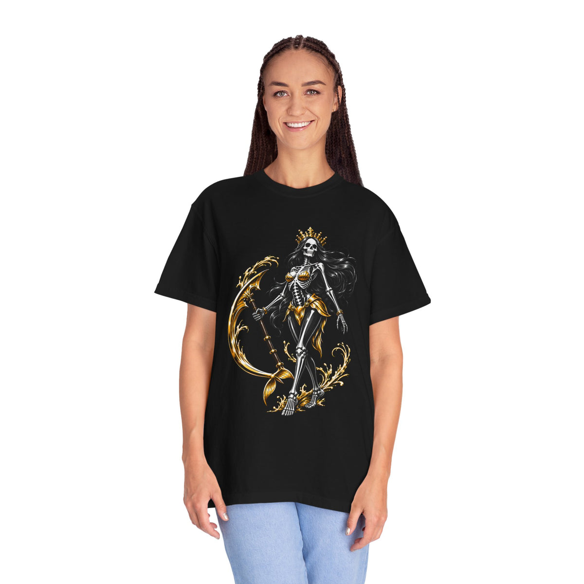 Skeleton Mermaid Queen Gothic T-Shirt Graphic