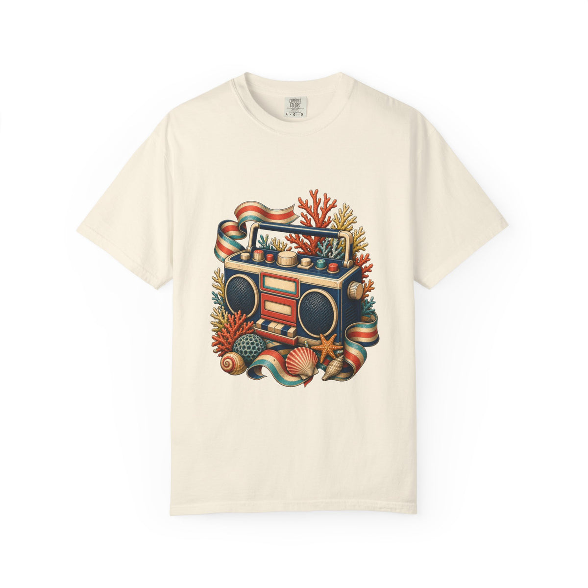 Deck Stripe Coral Radio Graphic Tee