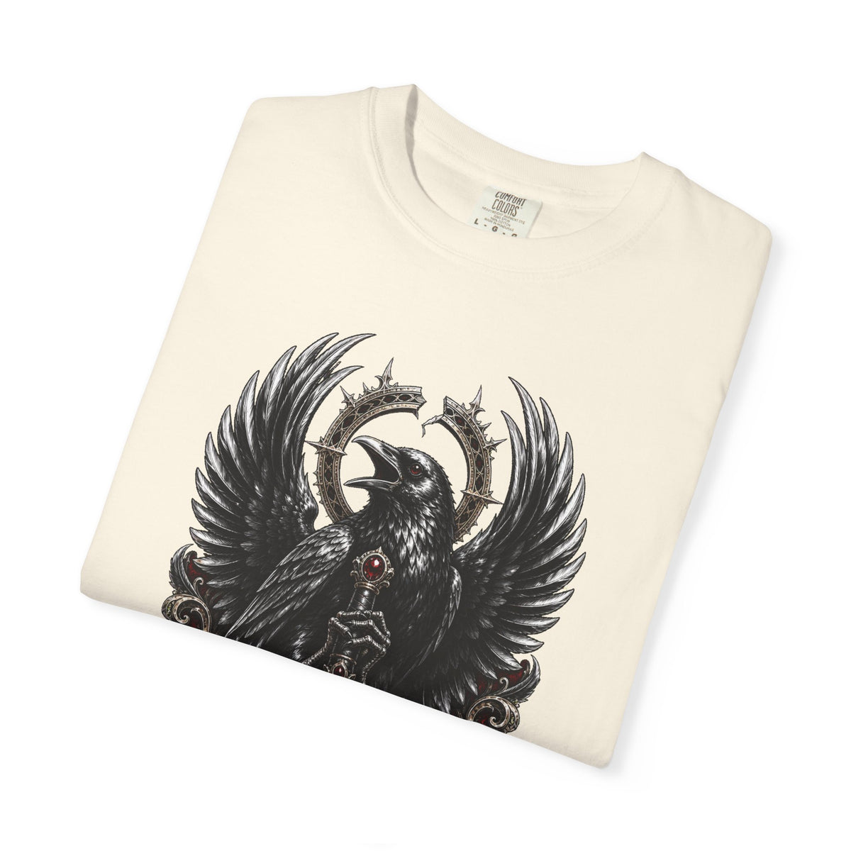 Gothic Chrome Raven Blade T-Shirt Graphic