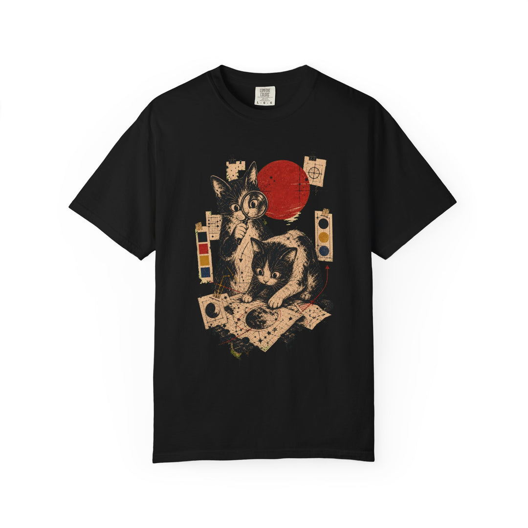 Red Sun Process Cat T-Shirt Graphic