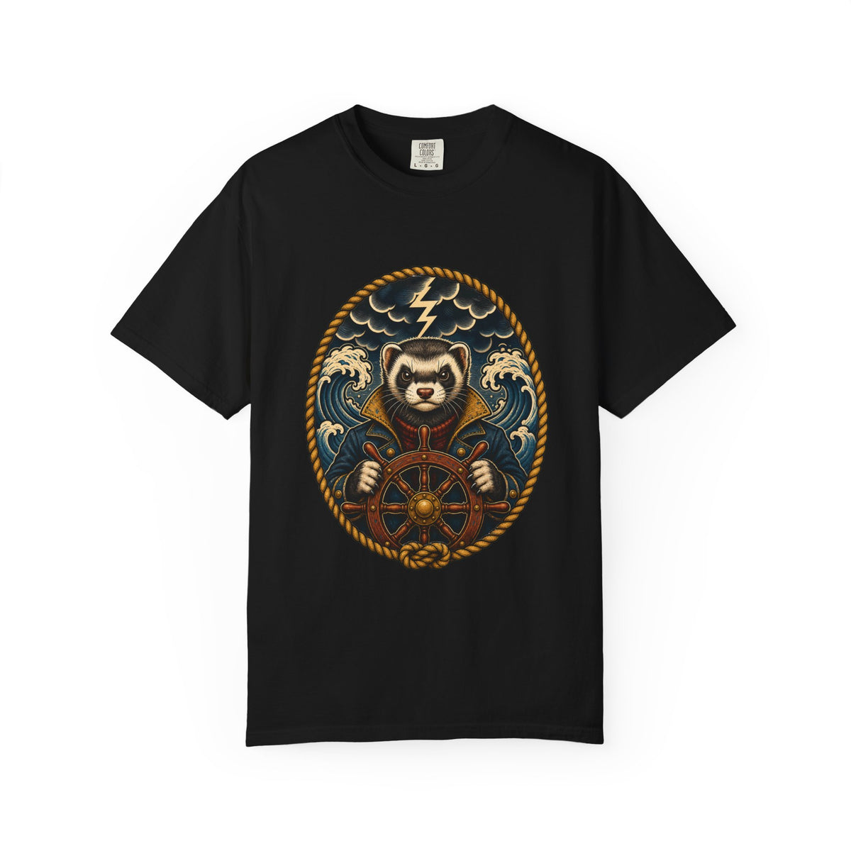 Tattoo Flash Storm Ferret Sailor Graphic Tee