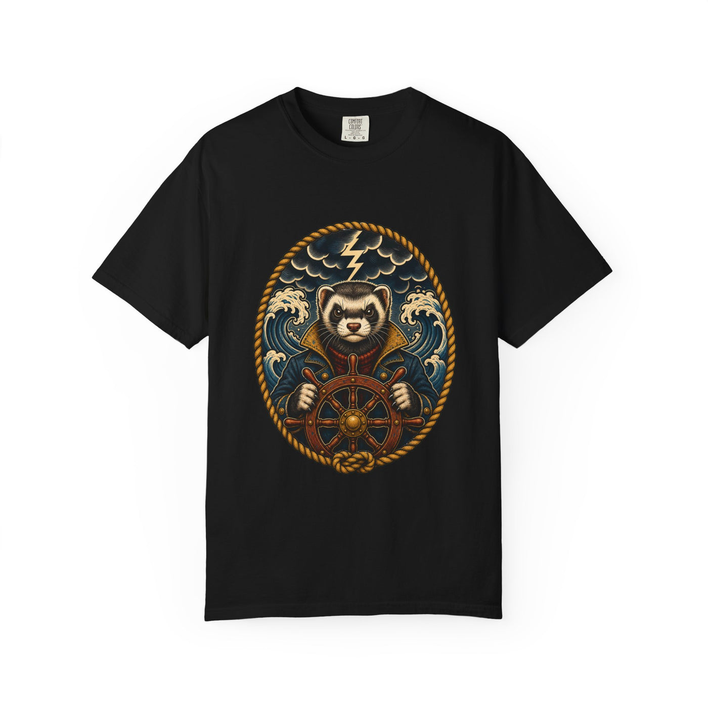 Tattoo Flash Storm Ferret Sailor Graphic Tee