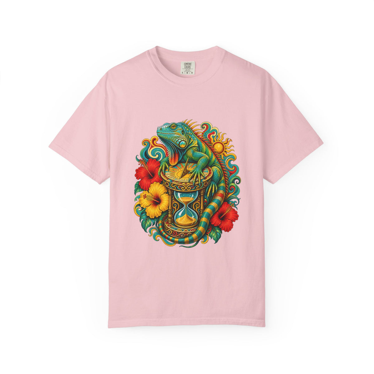 Psychedelic Hibiscus Iguana Graphic Tee