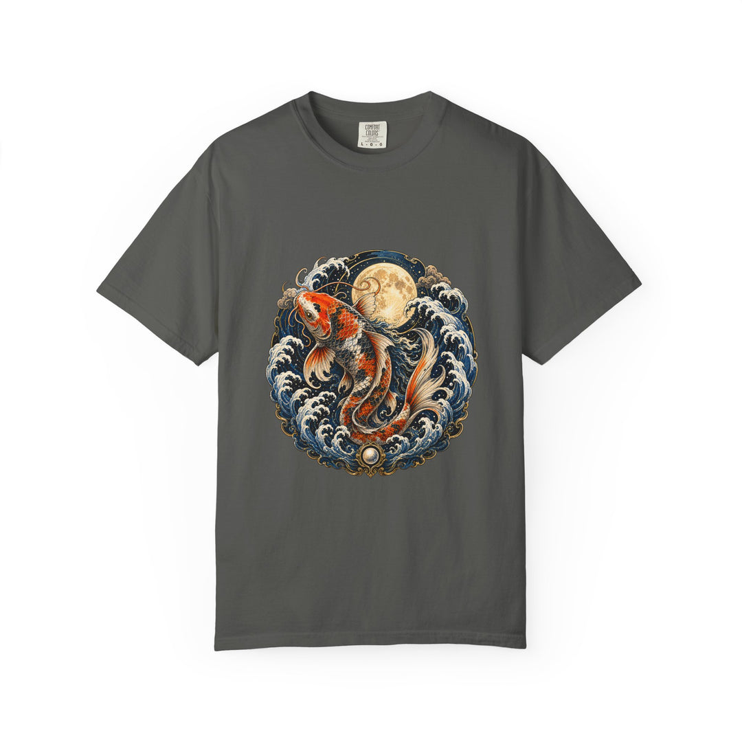 Moonlit Koi Wave Guardian T-Shirt Graphic