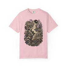 Blackwork Tide Map Florals T-Shirt Graphic
