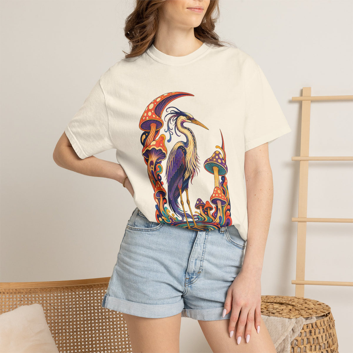 Psychedelic Mushroom Heron
