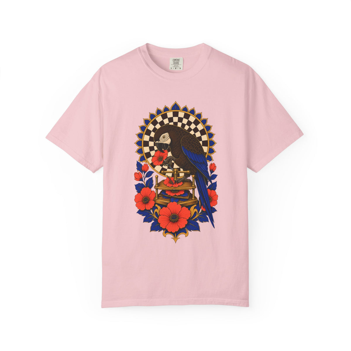 Espresso Parrot Flower Press Graphic Tee
