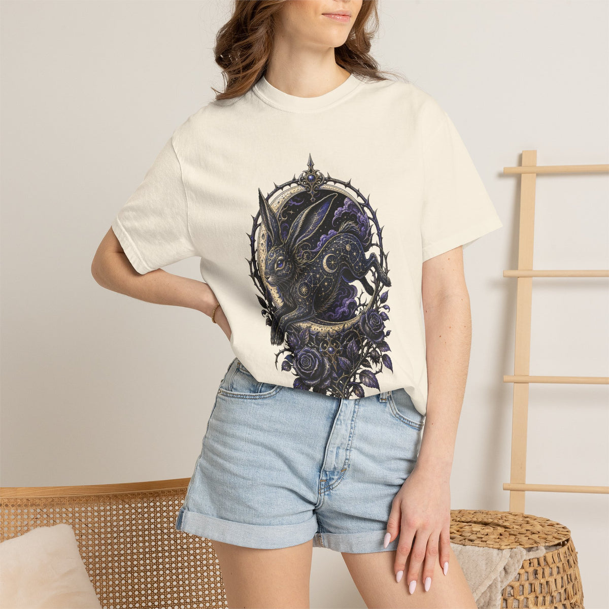 Gothic Moon Hare Graphic Tee