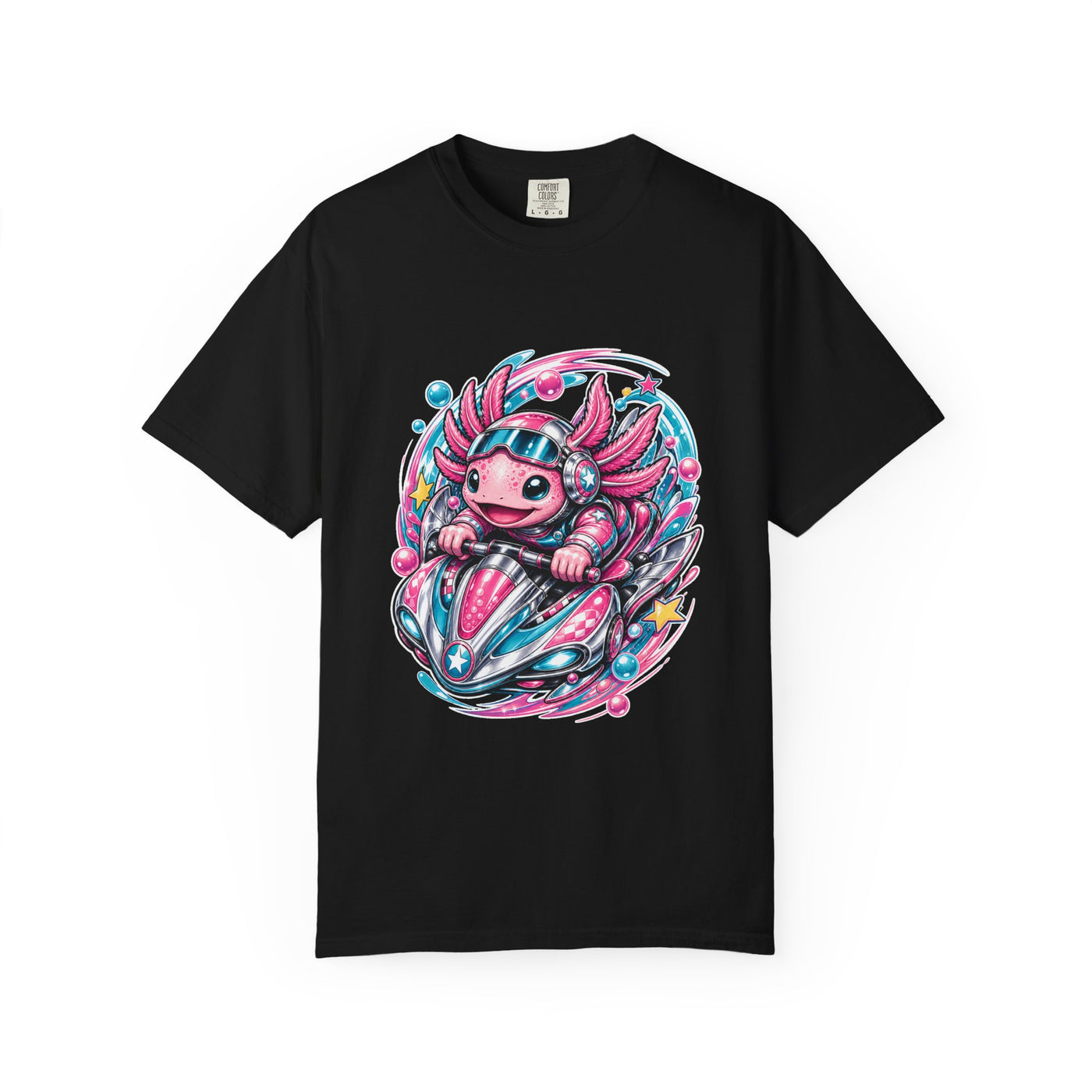 Y2K Bubblegum Axolotl Racer T-Shirt Graphic