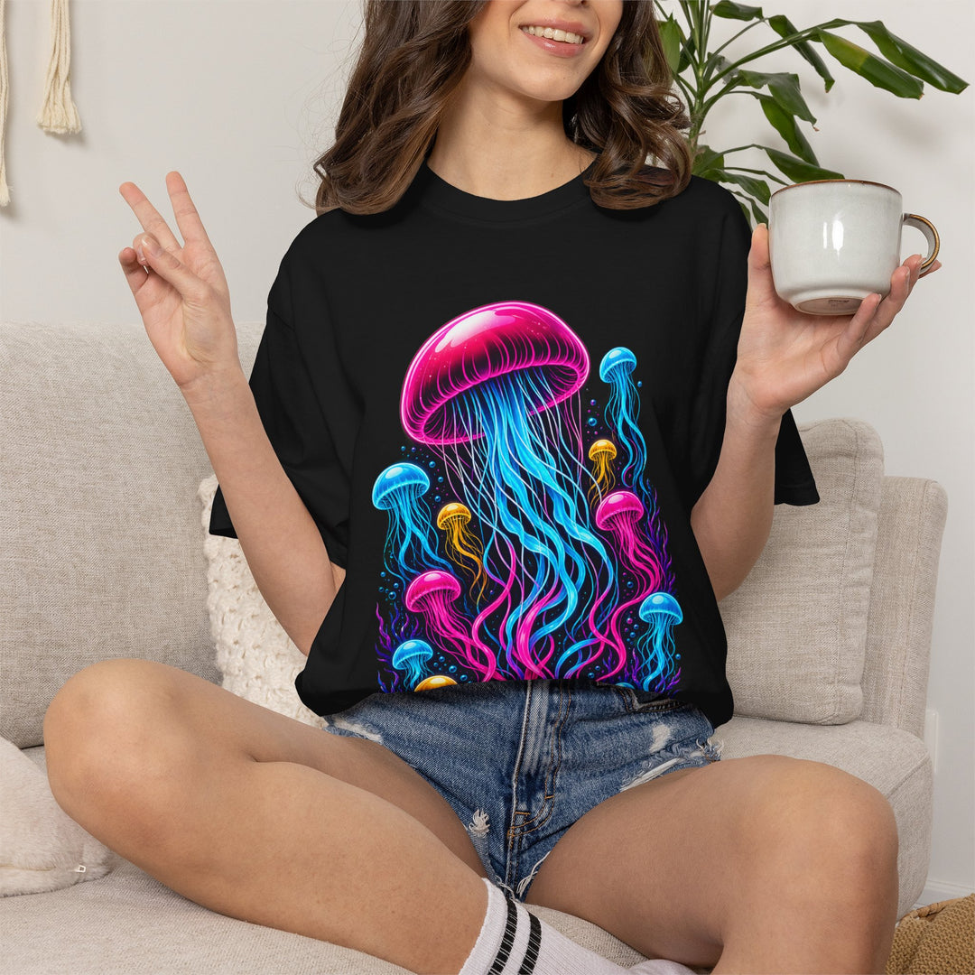 Neon Jellyfish Glow T-Shirt Graphic