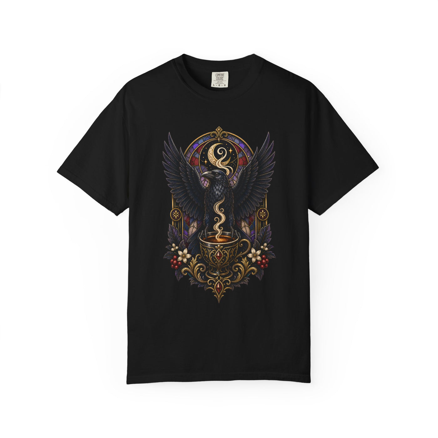 Gothic Espresso Raven T-Shirt Graphic