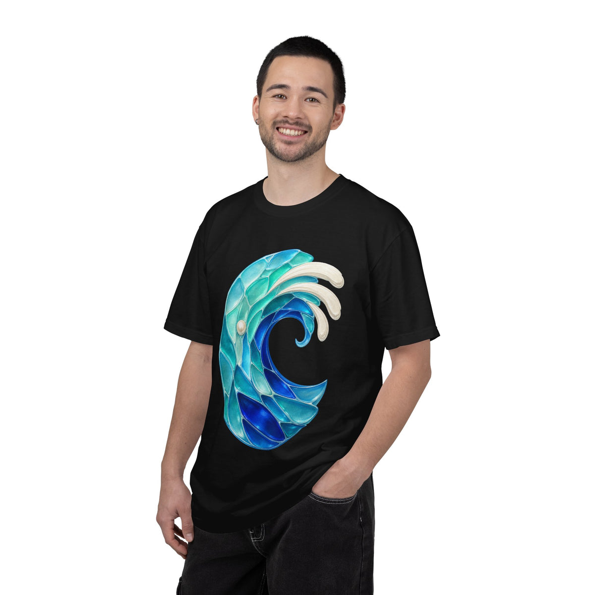Electric Sea Glass Wave Graphic Tee