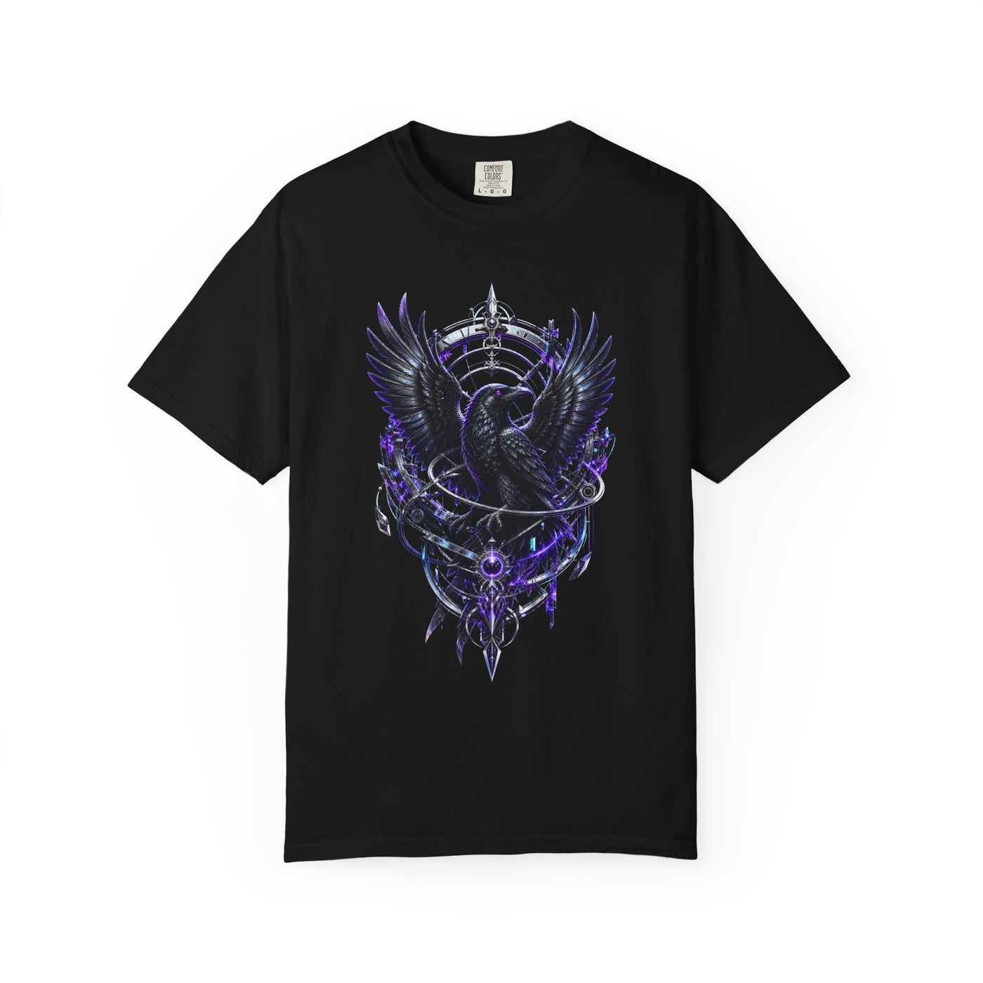 Glitch Gothic Raven Astrolabe Graphic Tee