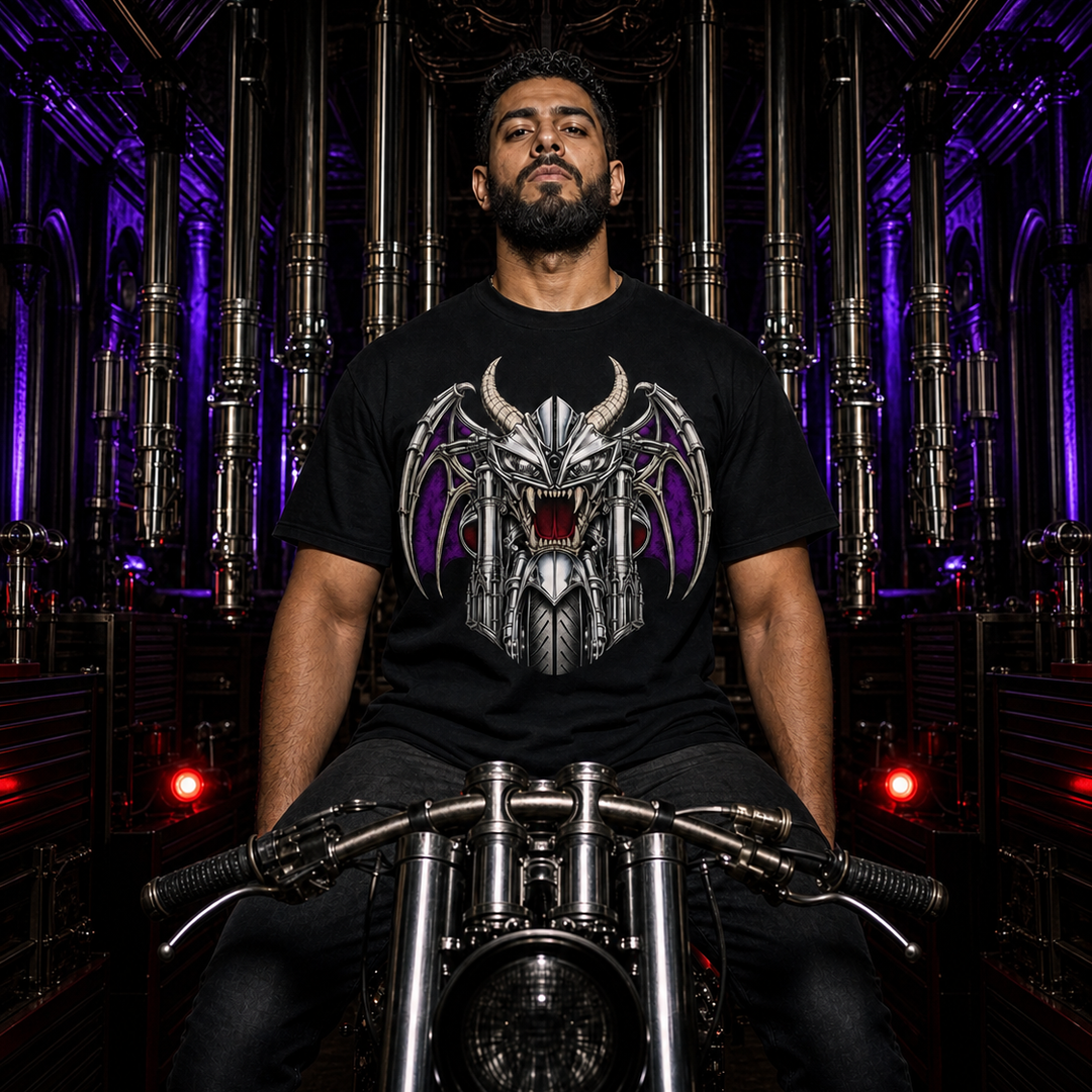 Chrome Chimera Gothic Motorcycle Graphic Tee