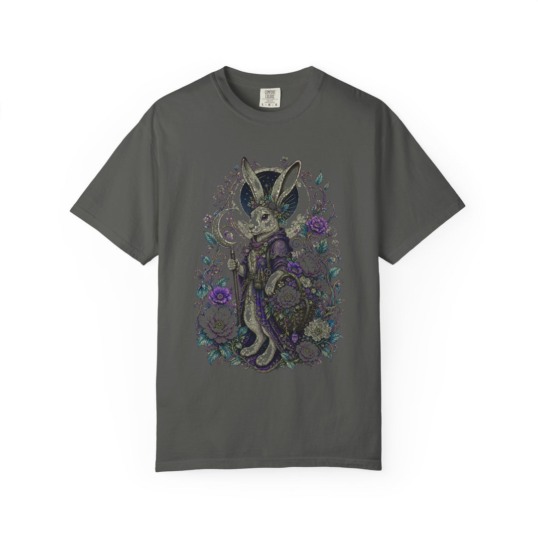 Lunar Hare Botanical Fantasy T-Shirt Graphic
