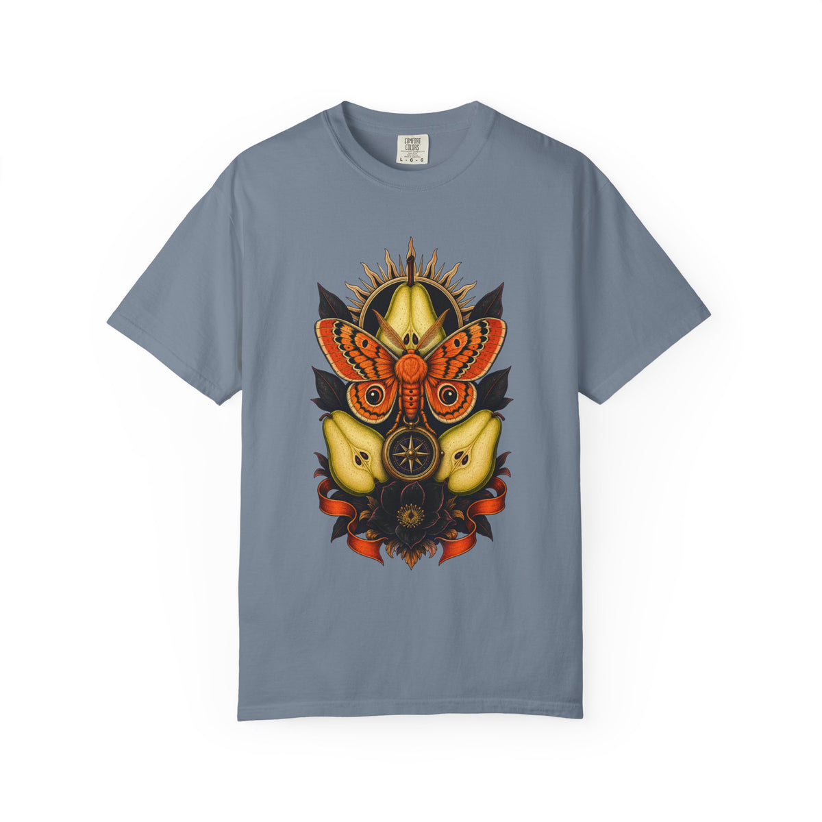 Tangerine Tiger Moth Compass Graphic Tee