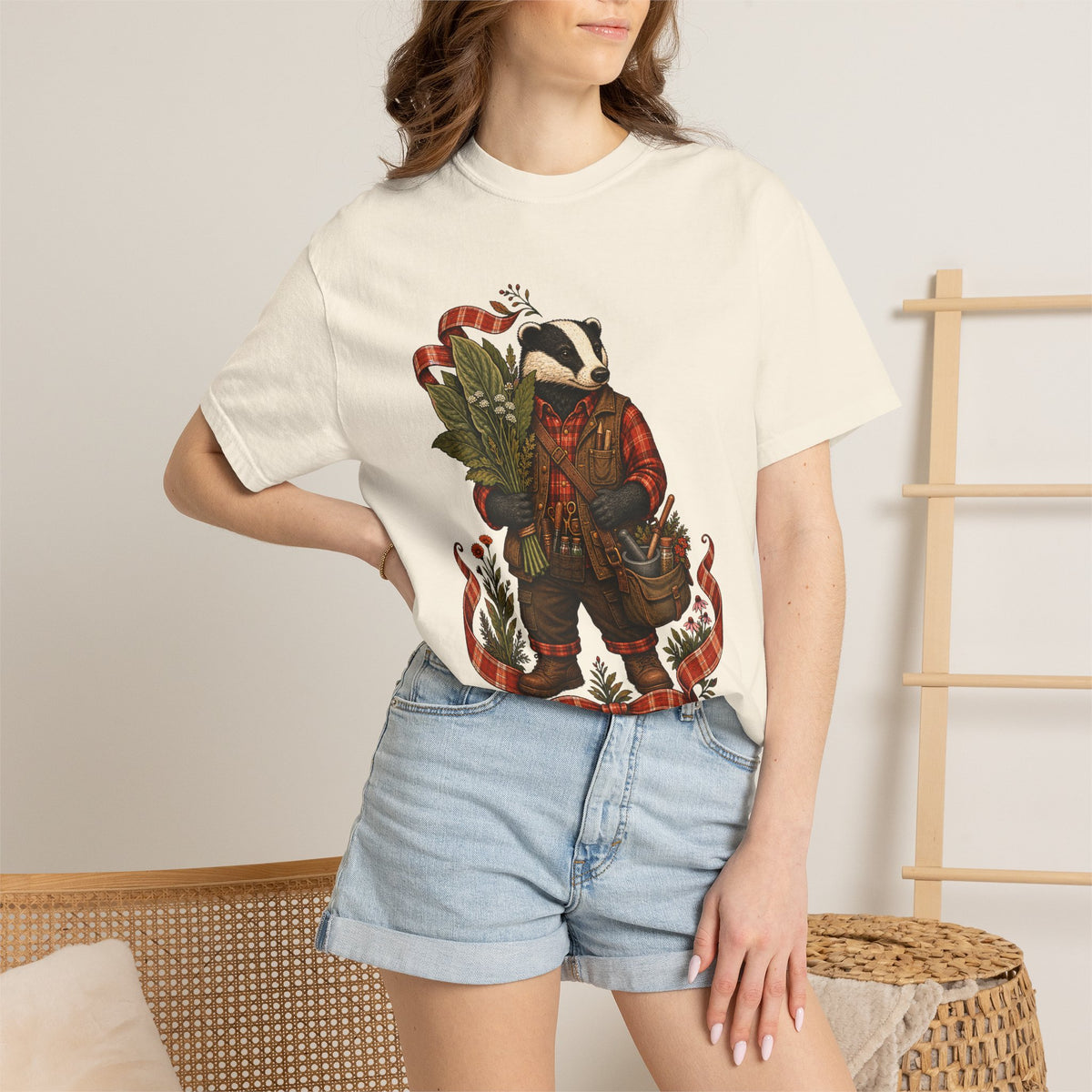 Paprika Plaid Badger Botanist Graphic Tee