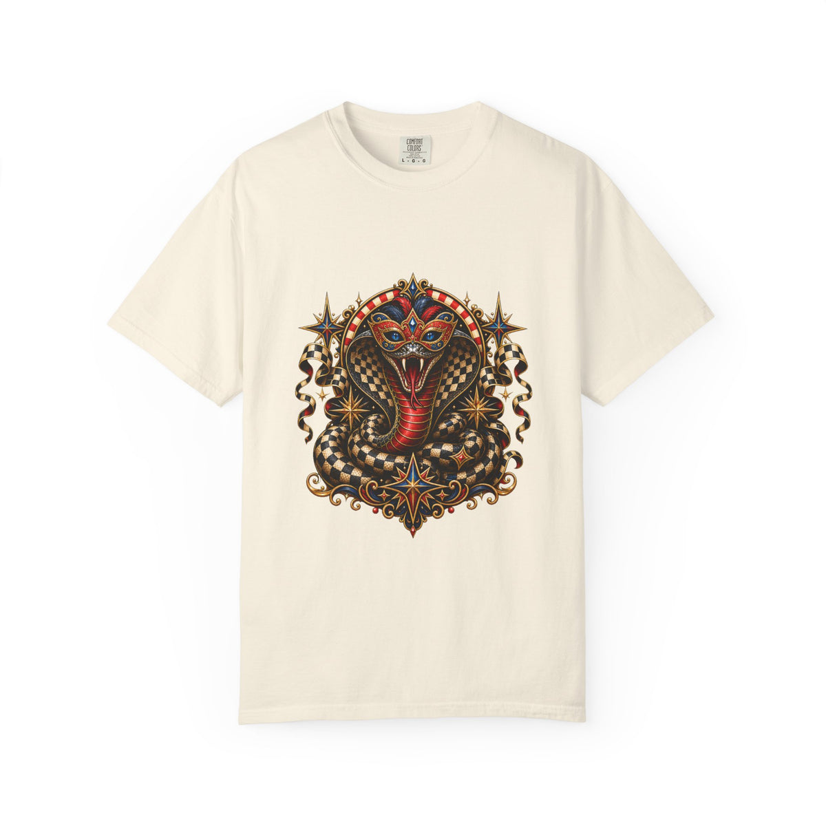 Checkered Carnival Cobra Mask T-Shirt Graphic