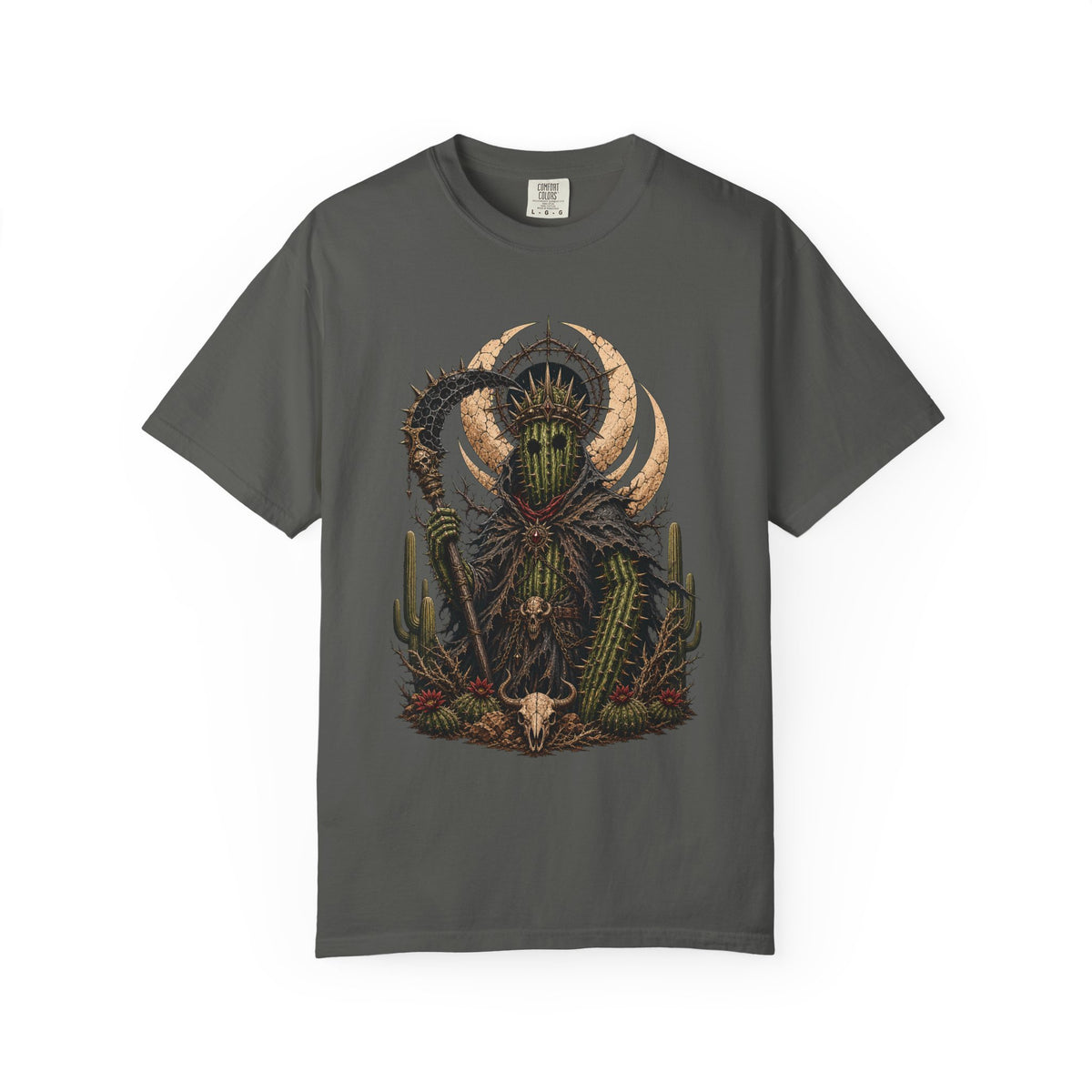 Punk Metal Cactus Reaper T-Shirt Graphic