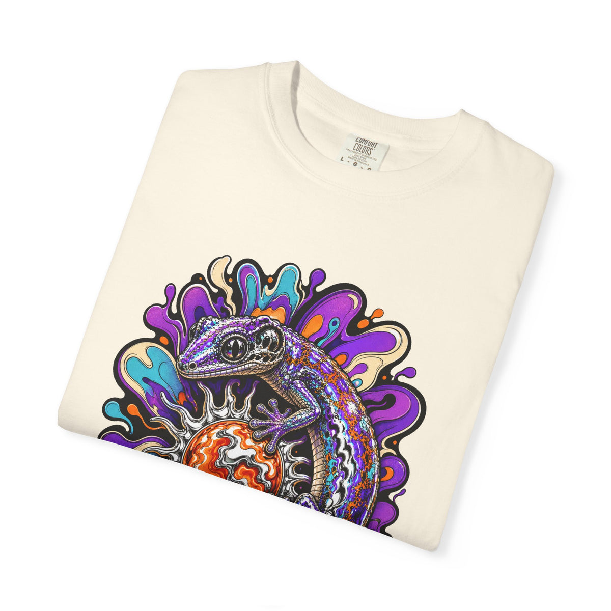Psychedelic Chrome Gecko Graphic Tee