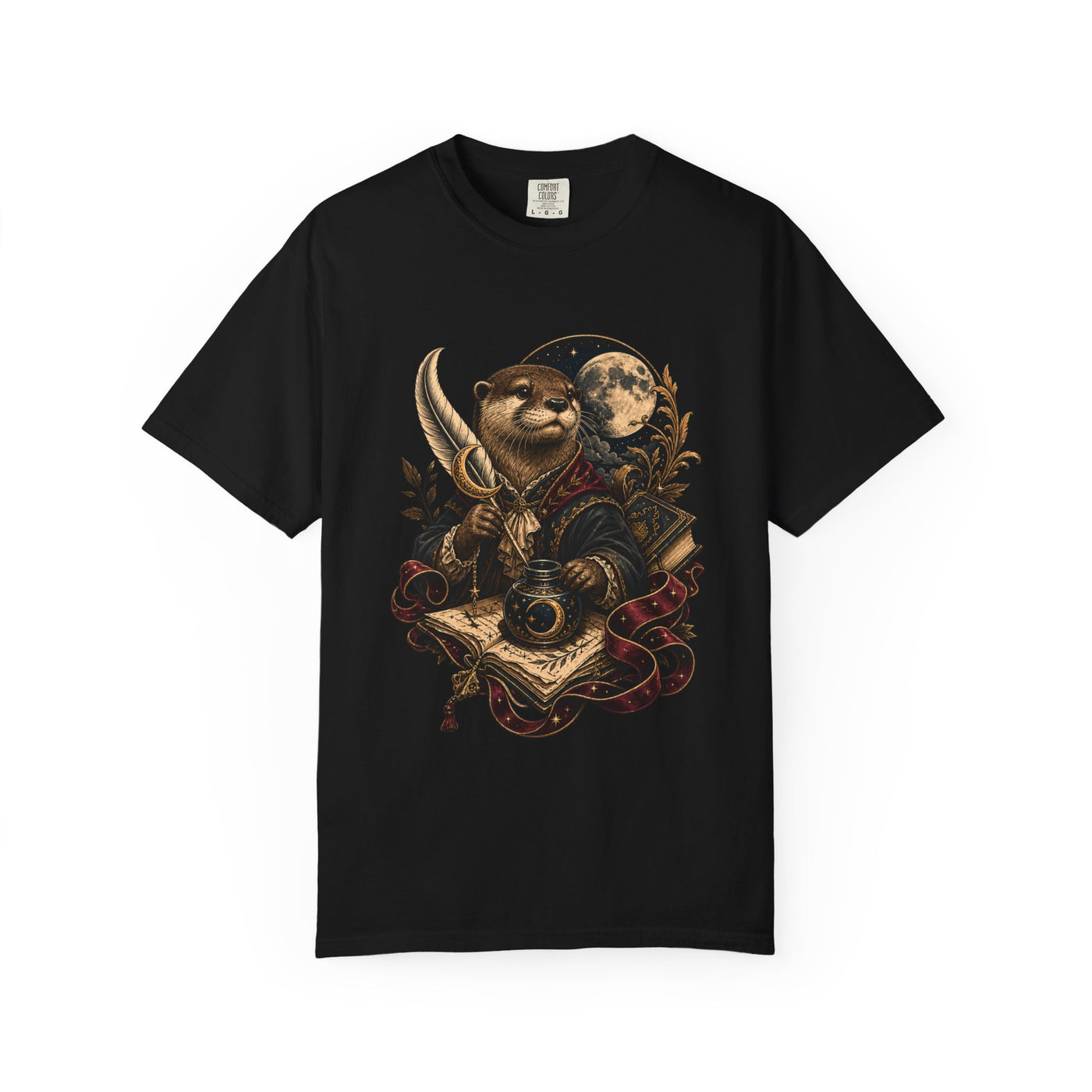 Poetcore Moon Quill Otter T-Shirt Graphic