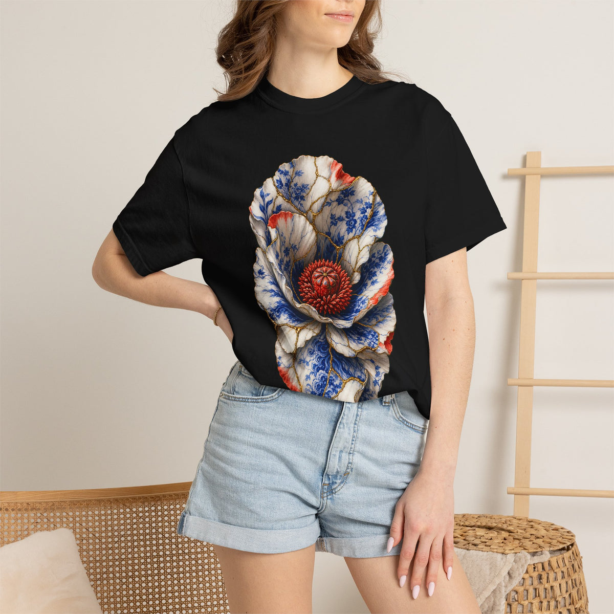 Porcelain Poppy Kintsugi Graphic Tee