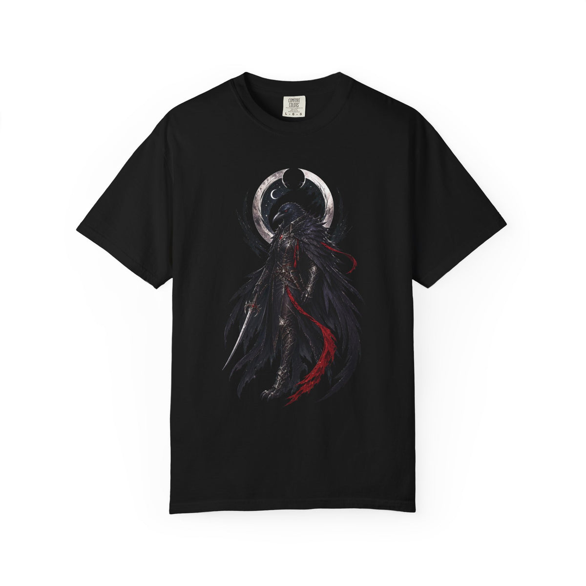 Midnight Raven Duelist Gothic Fantasy T-Shirt Graphic