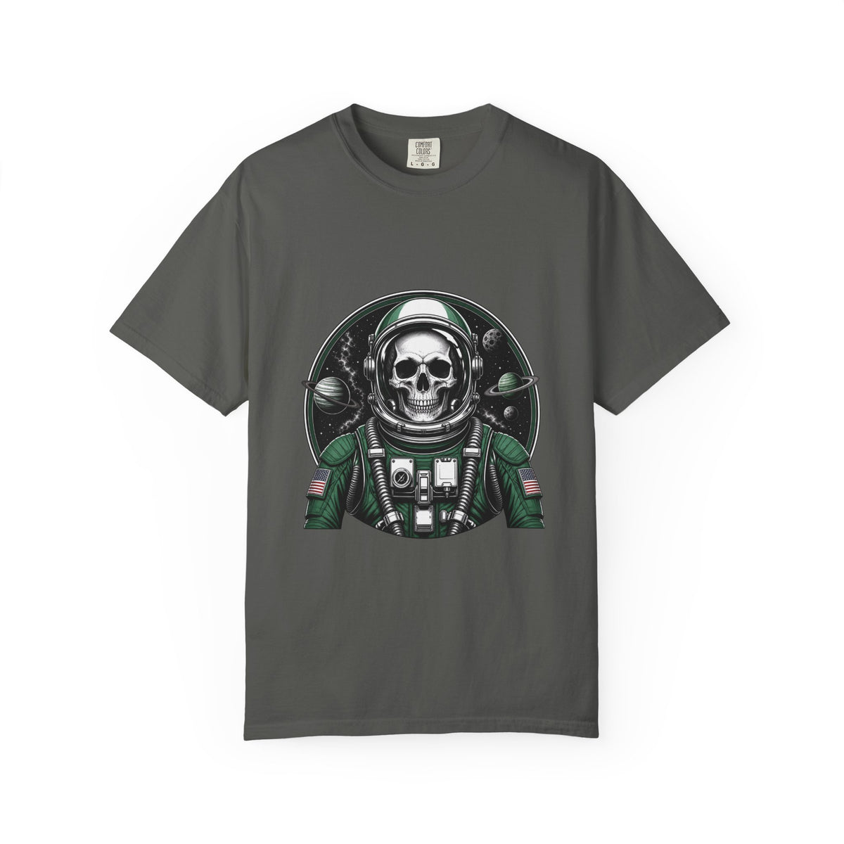 Astronaut Skull Cosmic Badge T-Shirt Graphic