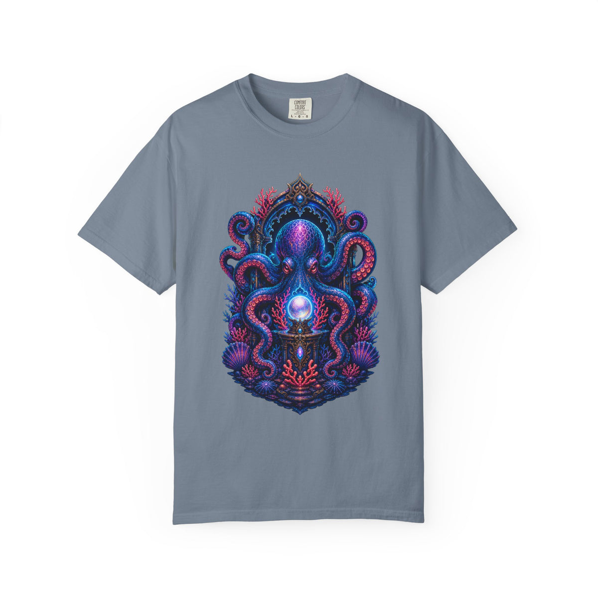 Neon Reef Octopus Shrine T-Shirt Graphic