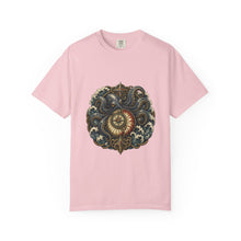 Woodcut Kraken Compass Shell T-Shirt Graphic