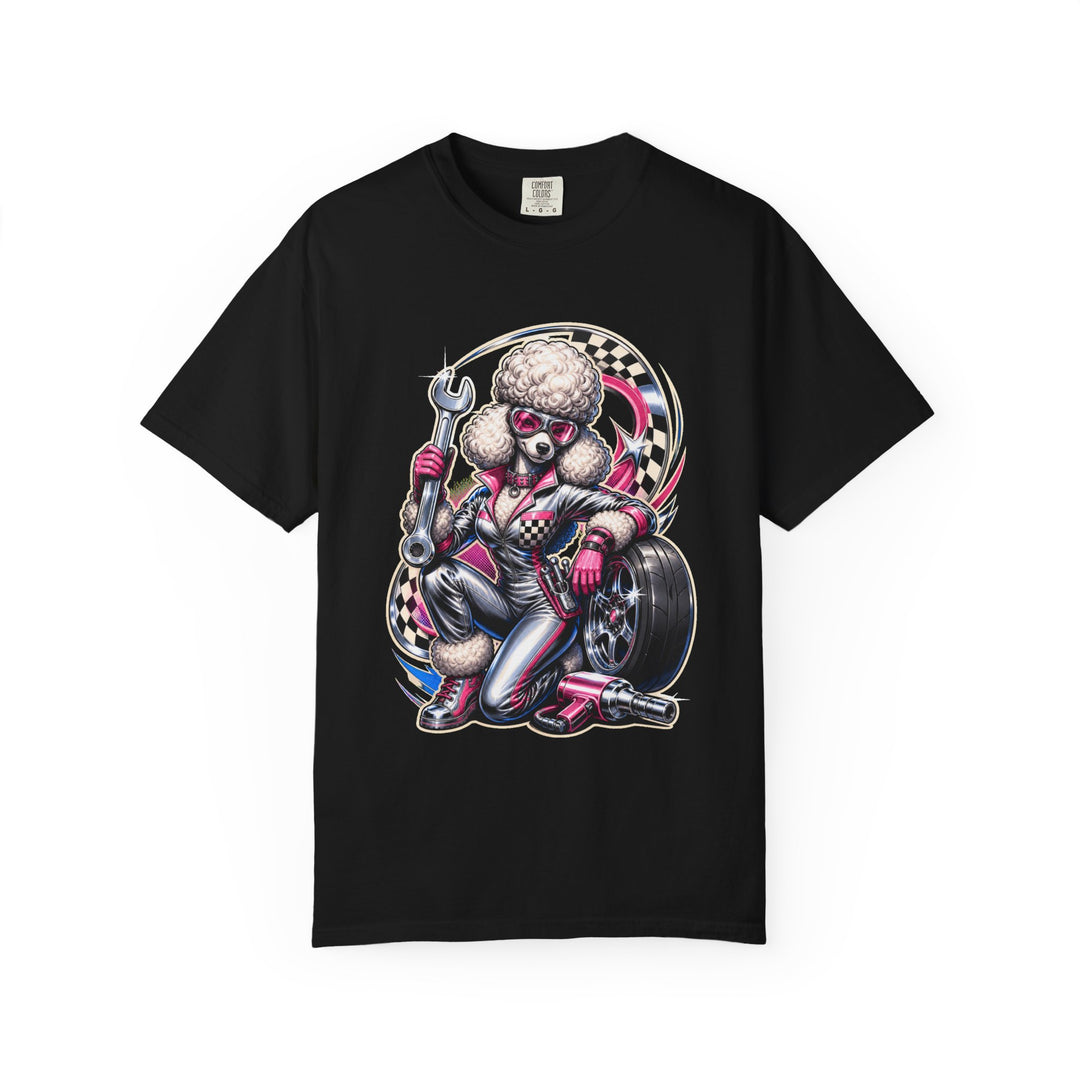 Chrome Poodle Racing Mechanic T-Shirt Graphic