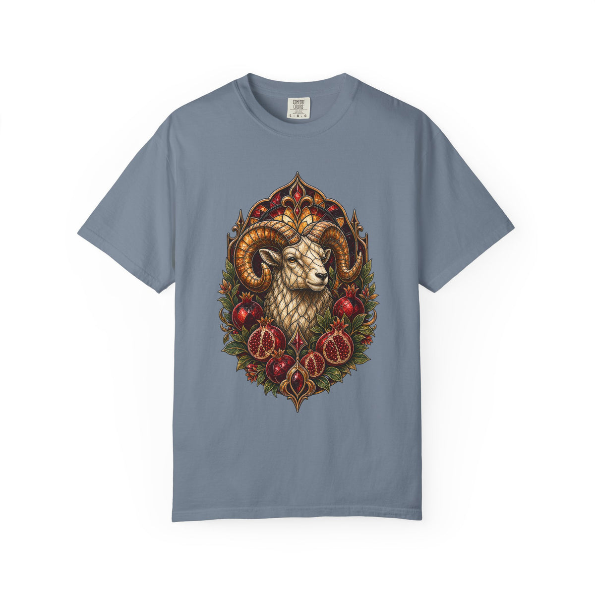 Stained Glass Pomegranate Ram Graphic Tee