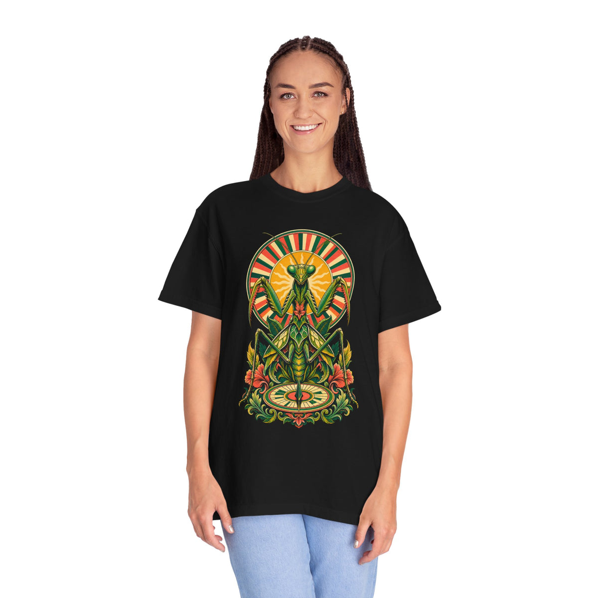 Op-Art Garden Mantis Sundial T-Shirt Graphic