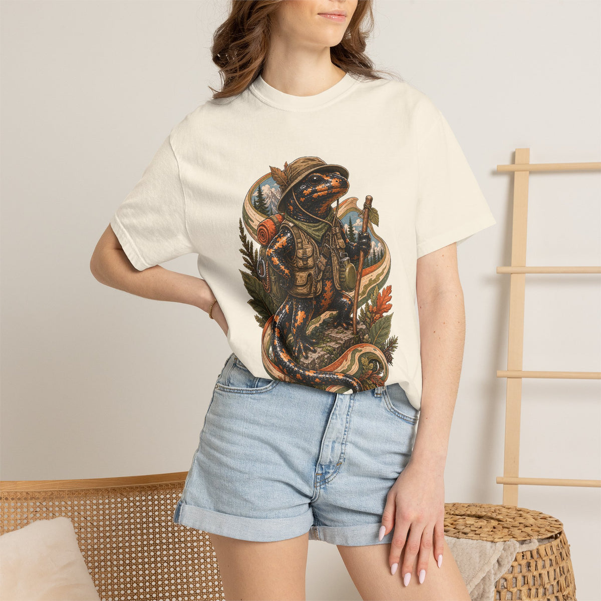 Khaki Utility Salamander Hiker Graphic Tee