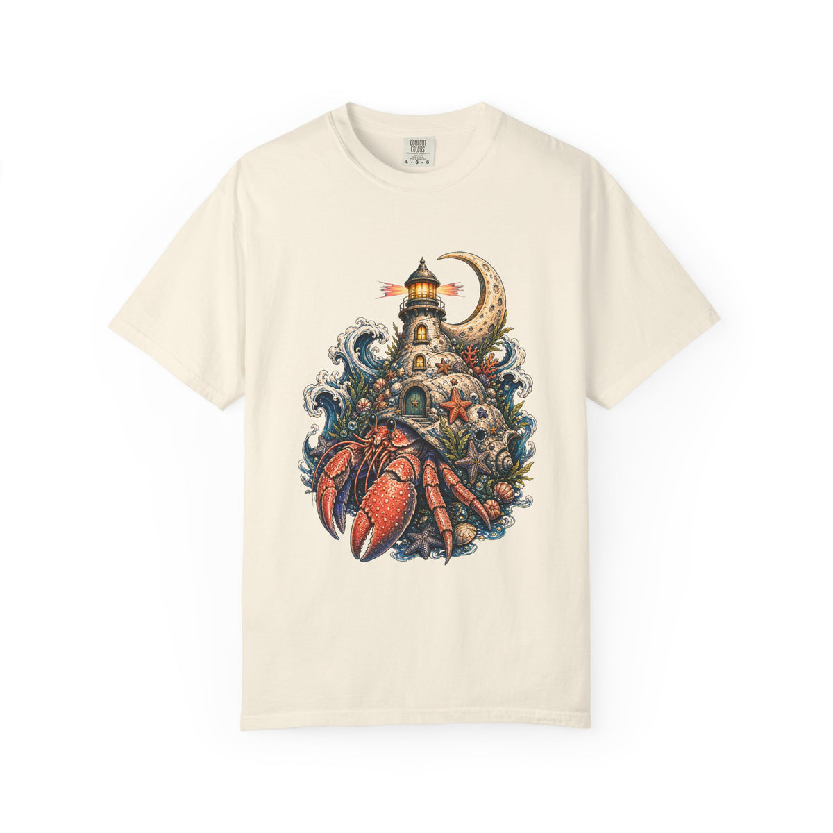 Cosmic Hermit Crab Lighthouse Graphic T-Shirt