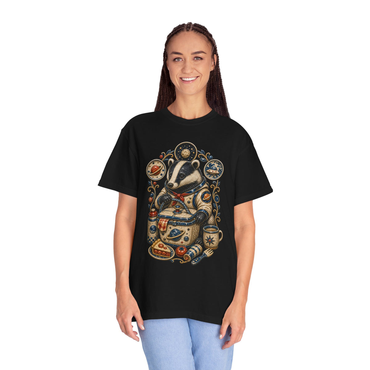 Aliencore Ceramic Picnic Badger T-Shirt Graphic