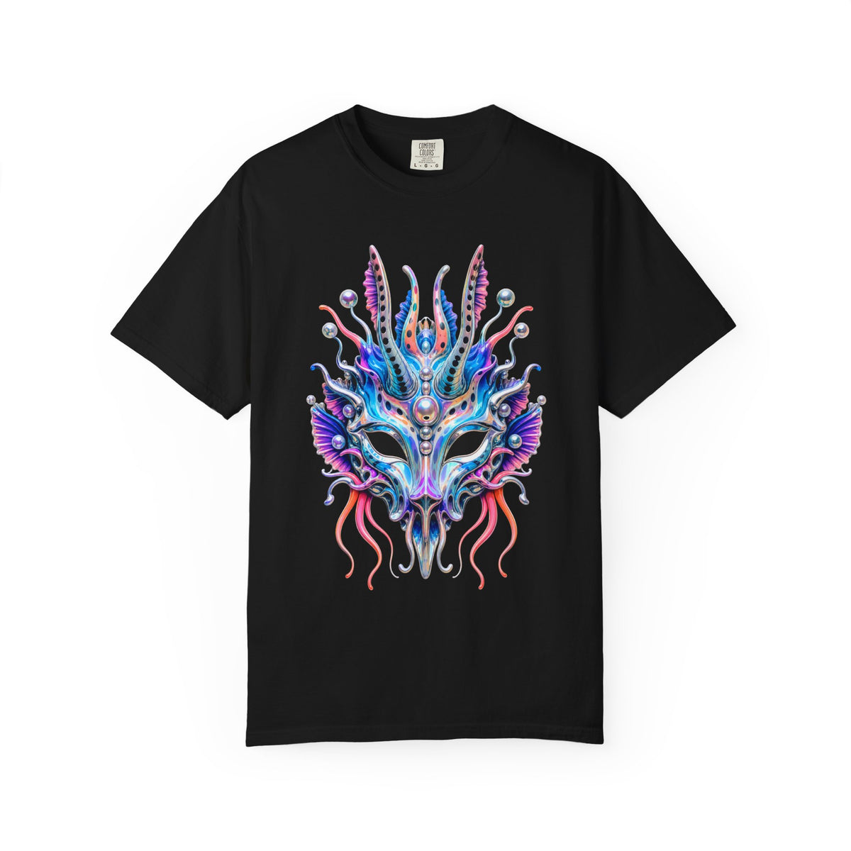 Holographic Sea Slug Rave Mask T-Shirt Graphic