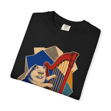 Persian Cat Concert Harp Hard-Bop Collage Graphic Tee