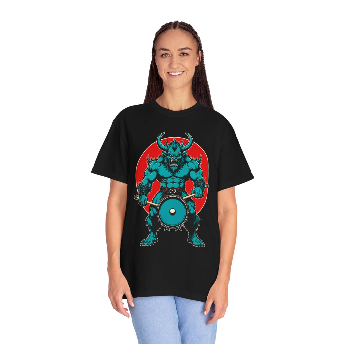 Demon Drummer Band Mascot T-Shirt Graphic