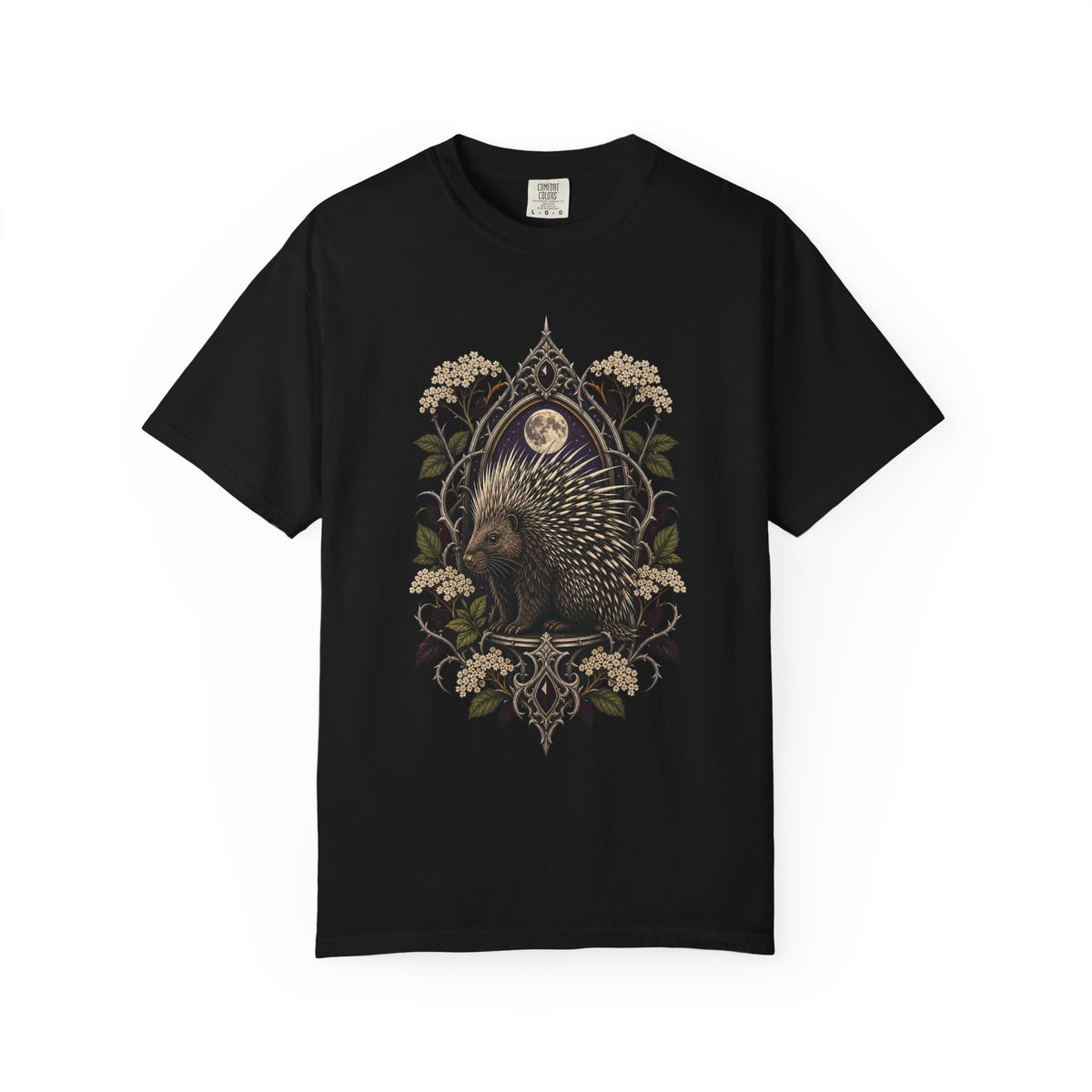 Gothic Elderflower Porcupine Graphic Tee