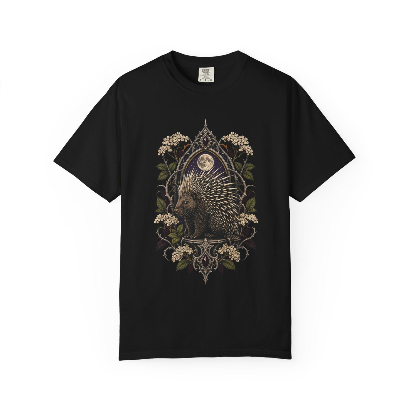 Gothic Elderflower Porcupine Graphic Tee