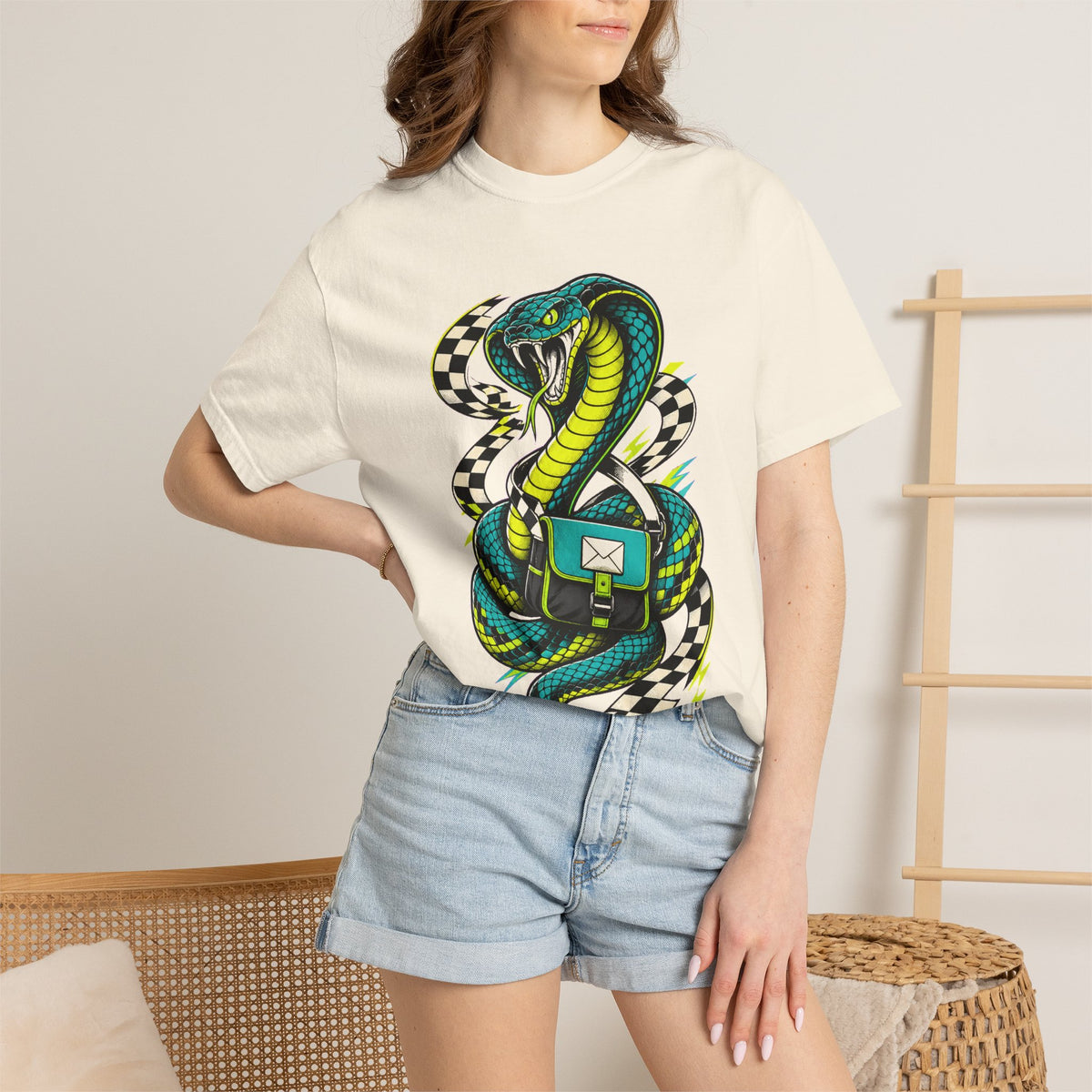 Neon Checker Cobra Courier Graphic Tee
