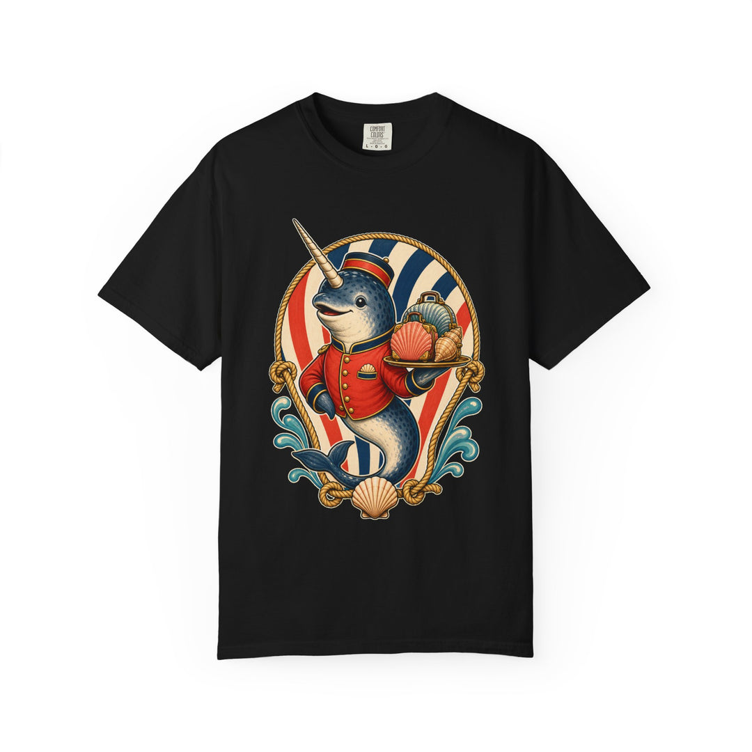 Cabana Stripe Narwhal Bellhop Graphic Tee