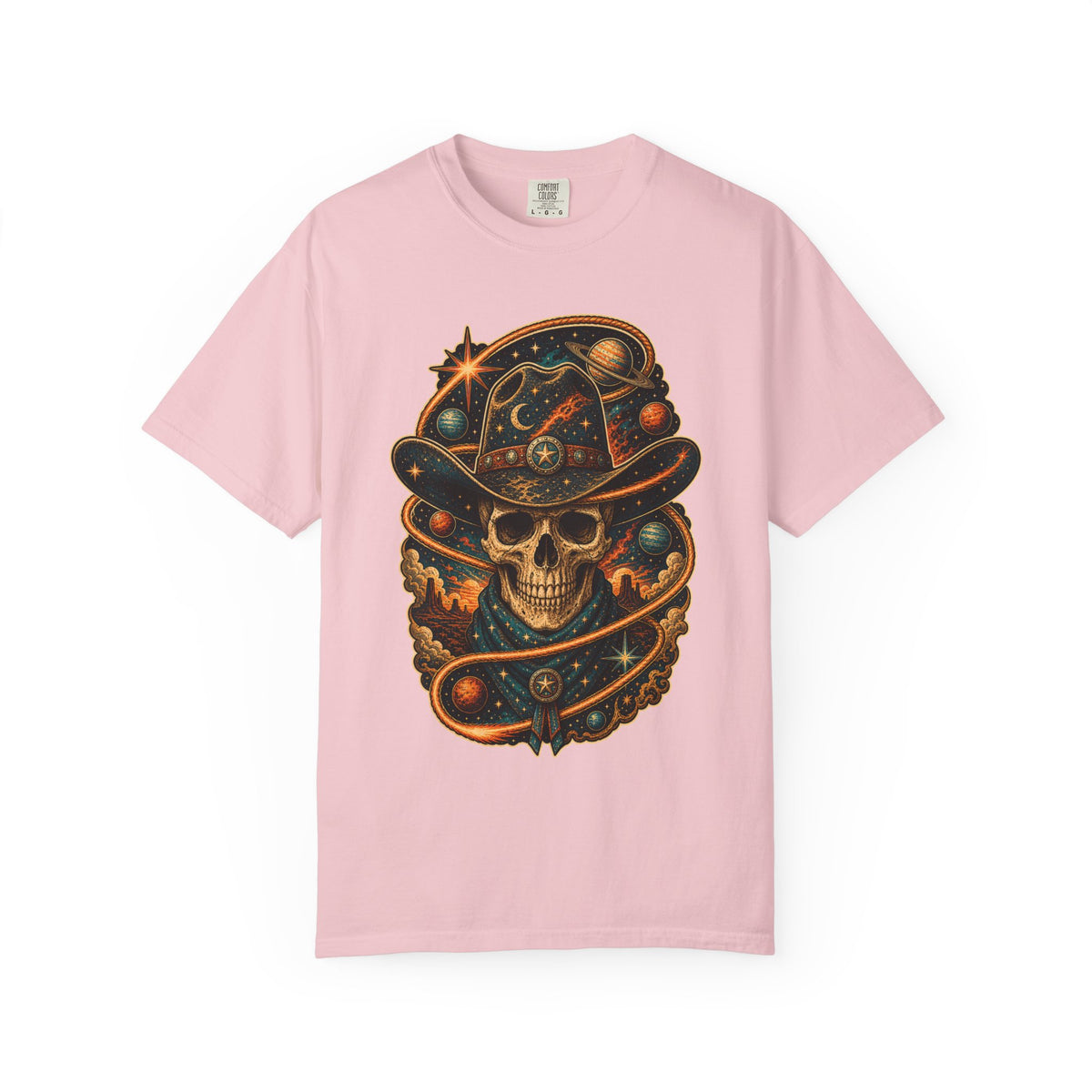 Retro Space Cowboy Skull Graphic Tee
