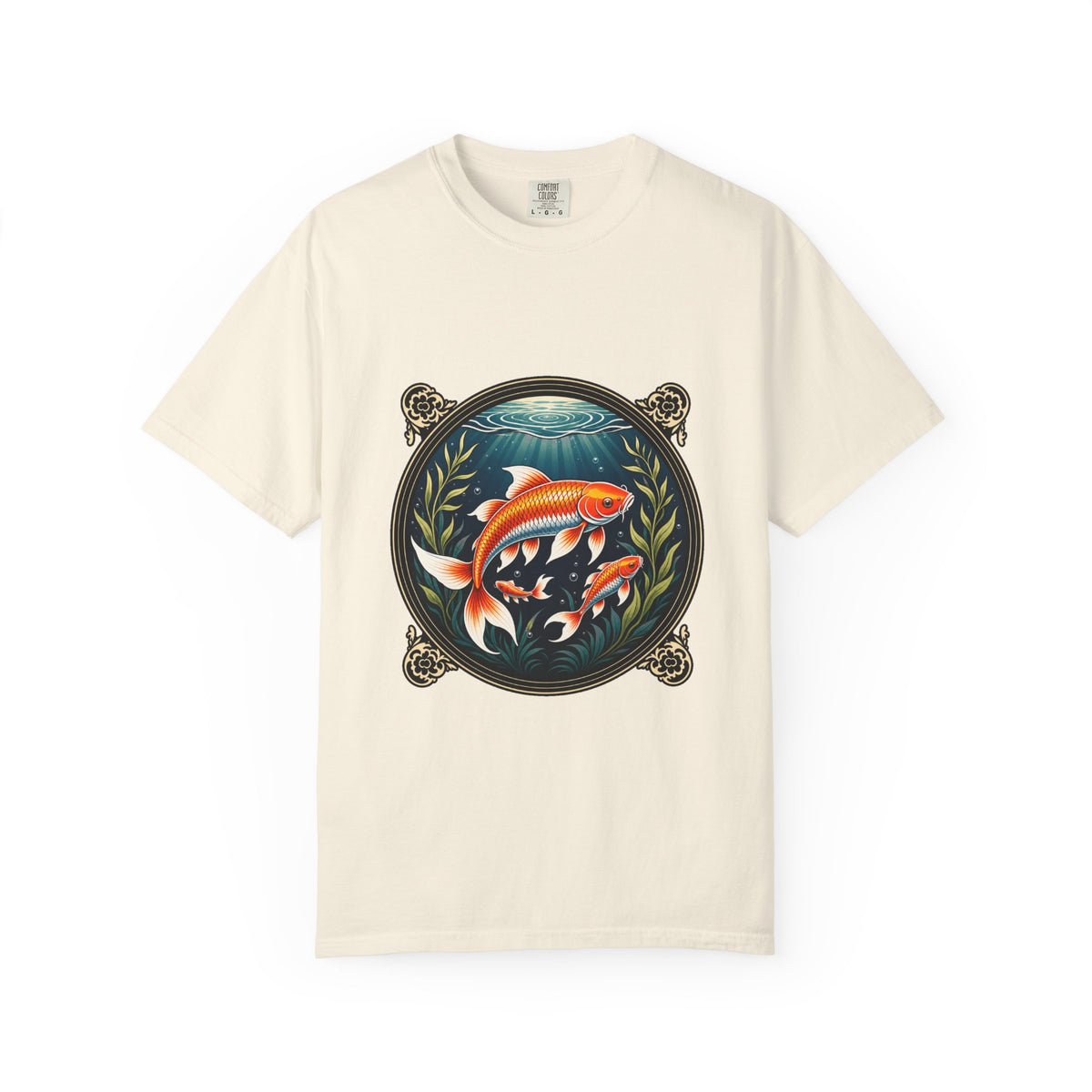 Ornamental Koi Pond Emblem T-Shirt Graphic