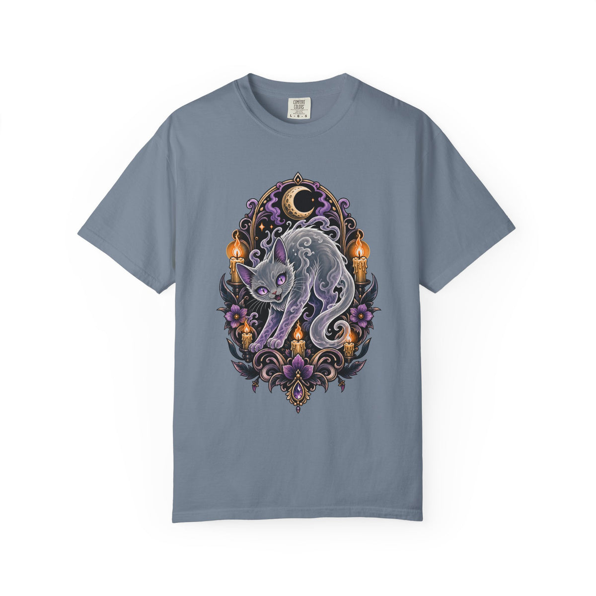 Ghost Cat Tattoo Flash T-Shirt Graphic
