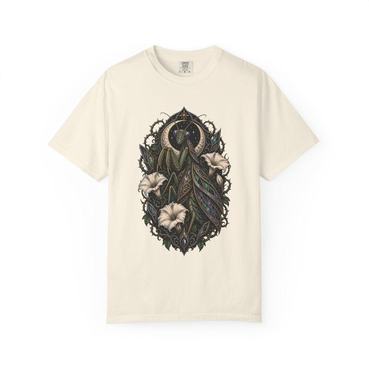 Gothic Moonflower Mantis T-Shirt Graphic